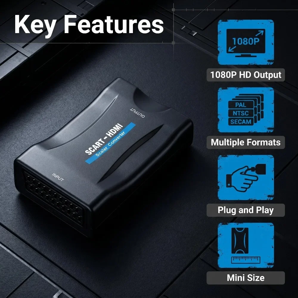 Sky Box STB用変換アダプター。USBケーブル付き。 - Scart To Hdmi のレビューと価格