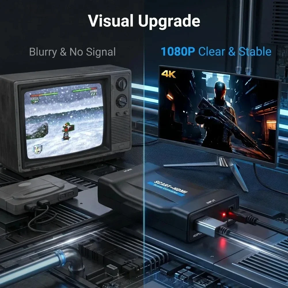 Sky Box STB用変換アダプター。USBケーブル付き。 - Scart To Hdmi のレビューと価格