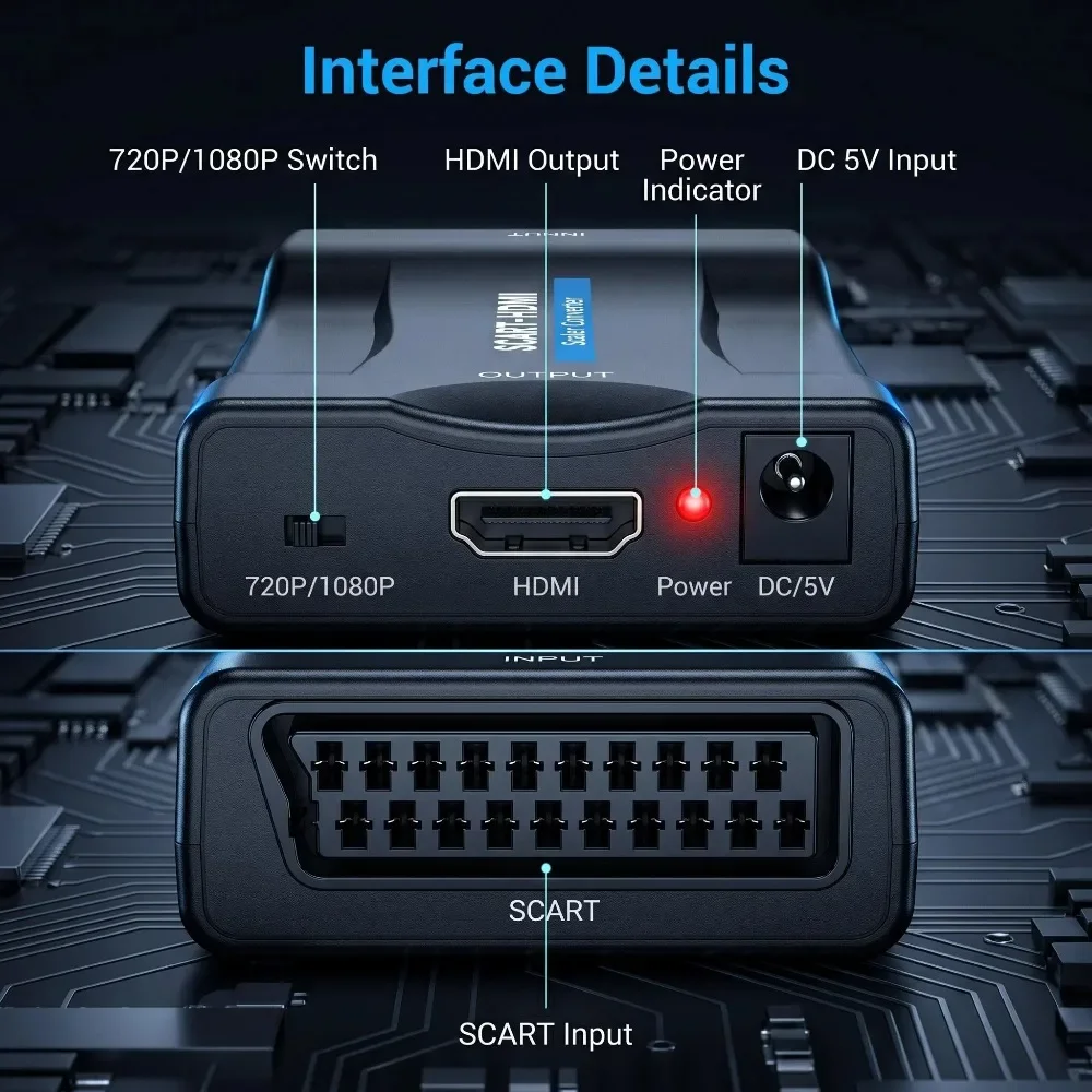 Sky Box STB用変換アダプター。USBケーブル付き。 - Scart To Hdmi のレビューと価格